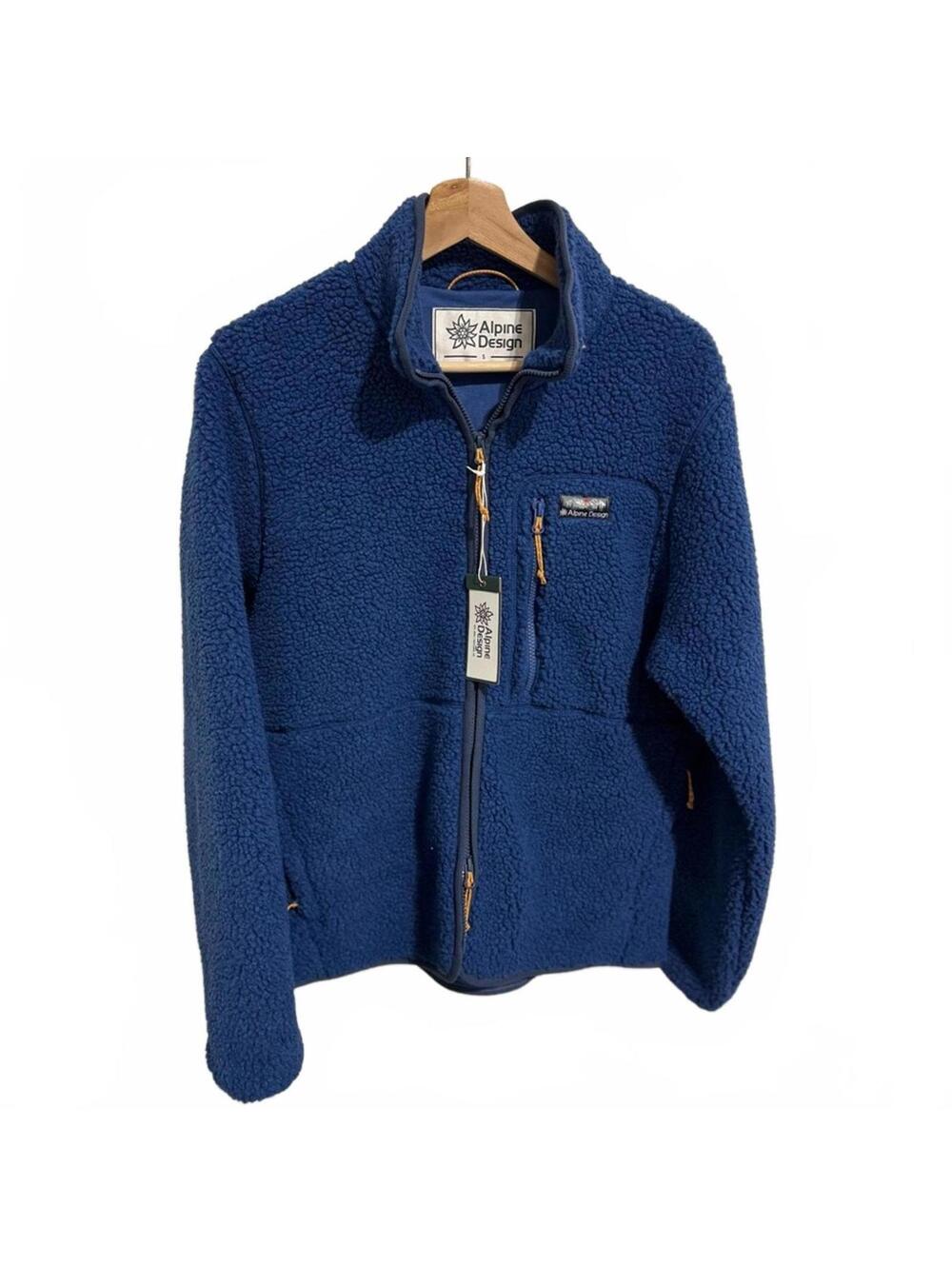 Alpine Design Navy Blue Sherpa Fleece Jacket